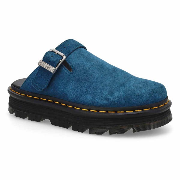 Unisex Zebzag Mule Suede Casual Clog - Neptune Blue