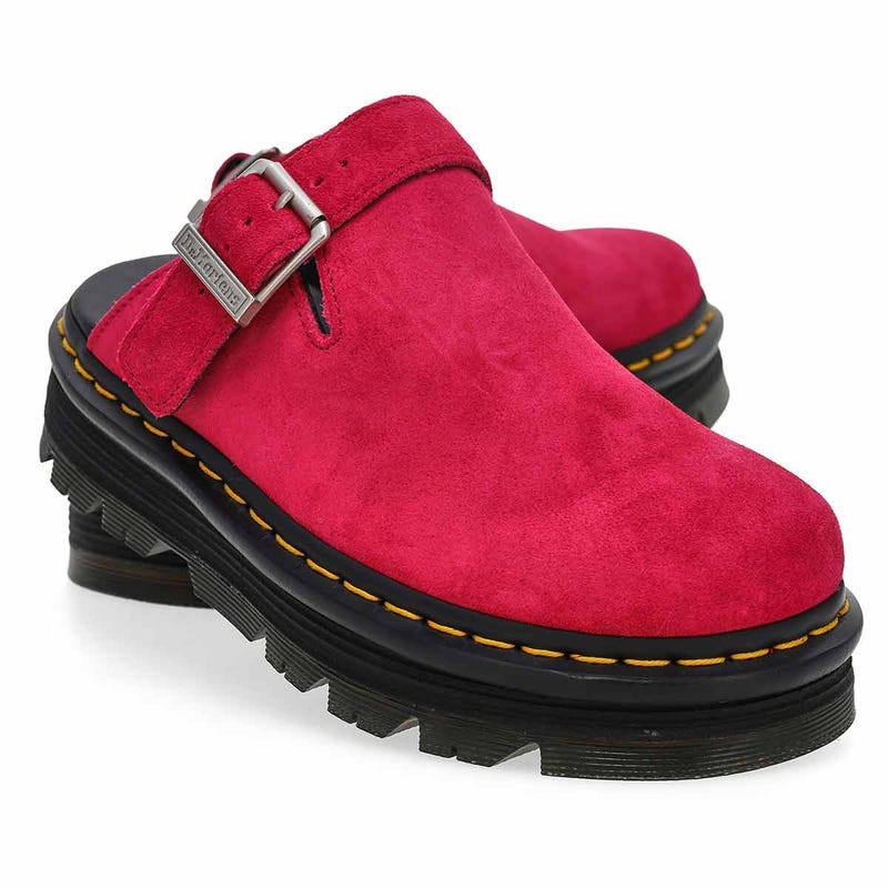 Women's Zebzag Mule Suede Casual Clog - Fuchsia