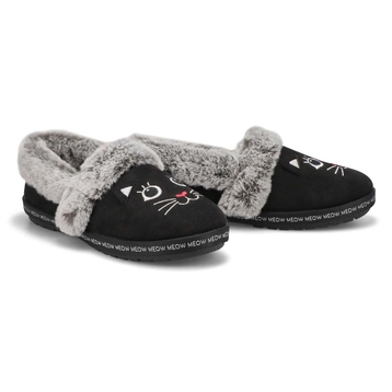 Women's Bobs Too Cozy Meow Pajamas Slipper - Black