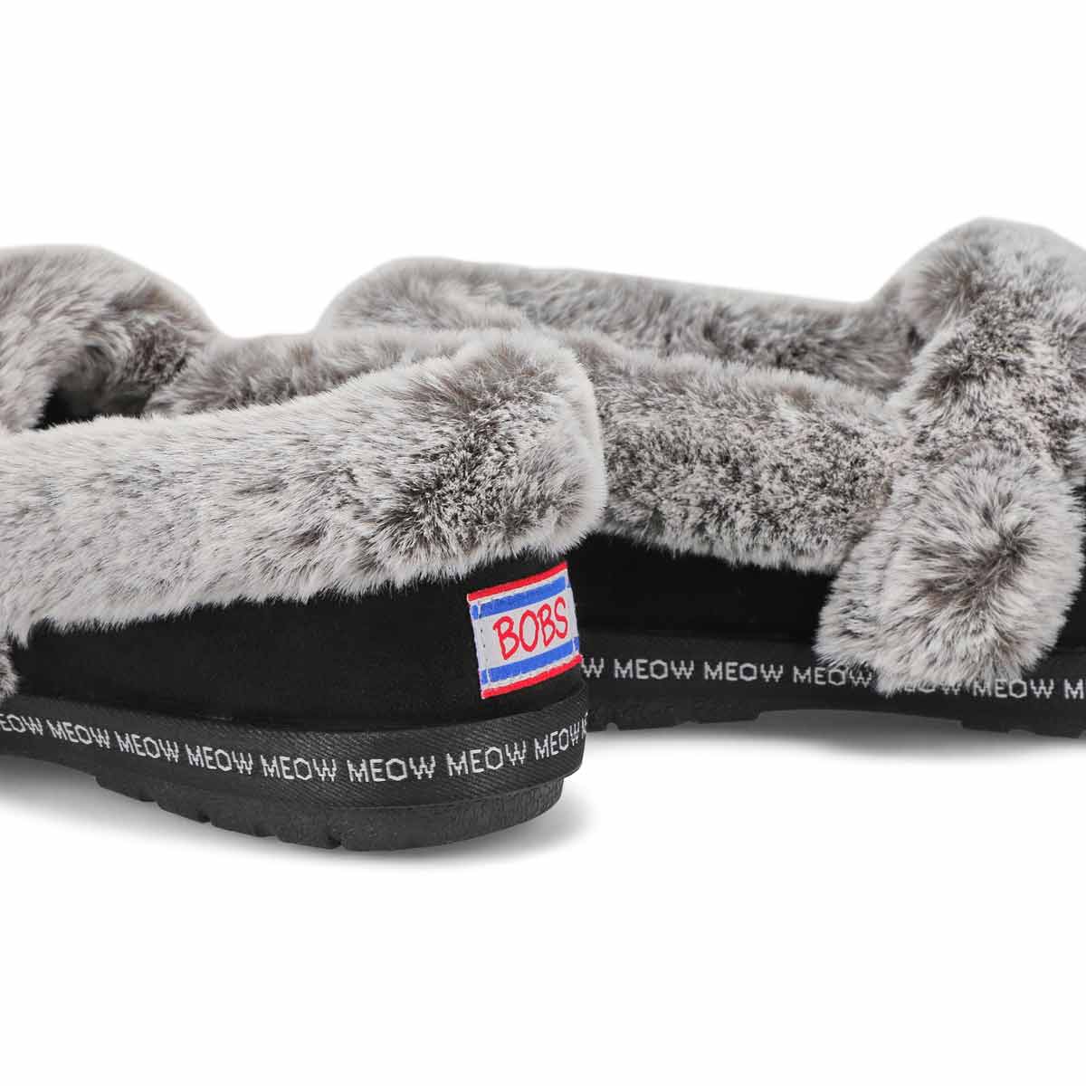 Women's Bobs Too Cozy Meow Pajamas Slipper - Black