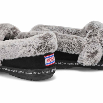 Women's Bobs Too Cozy Meow Pajamas Slipper- Black