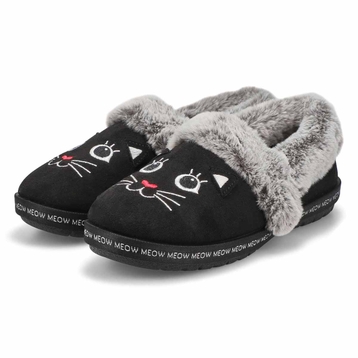 Women's Bobs Too Cozy Meow Pajamas Slipper- Black