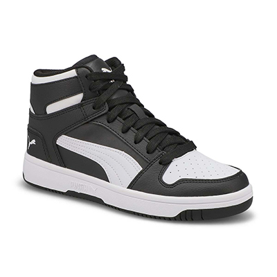 Kds Rebound Layup SL Jr High Top Sneaker - Black/White