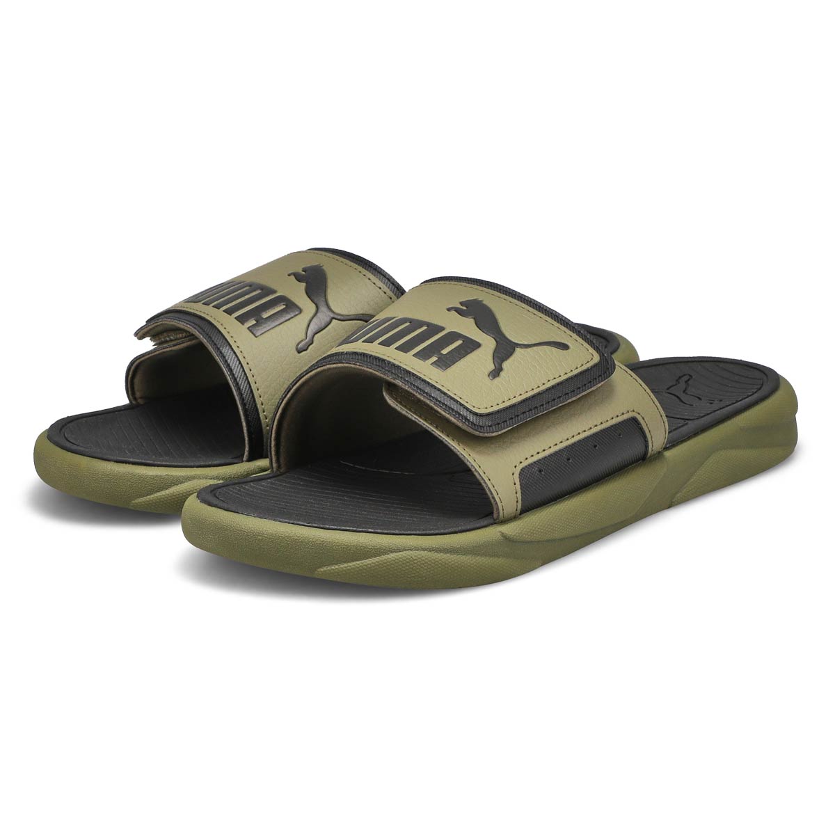 Puma Mens' Royal Cat Sandal - Black/Asphalt | SoftMoc.com