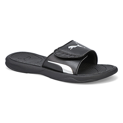 Lds Royal Cat Slide Sandal - Black/Silver