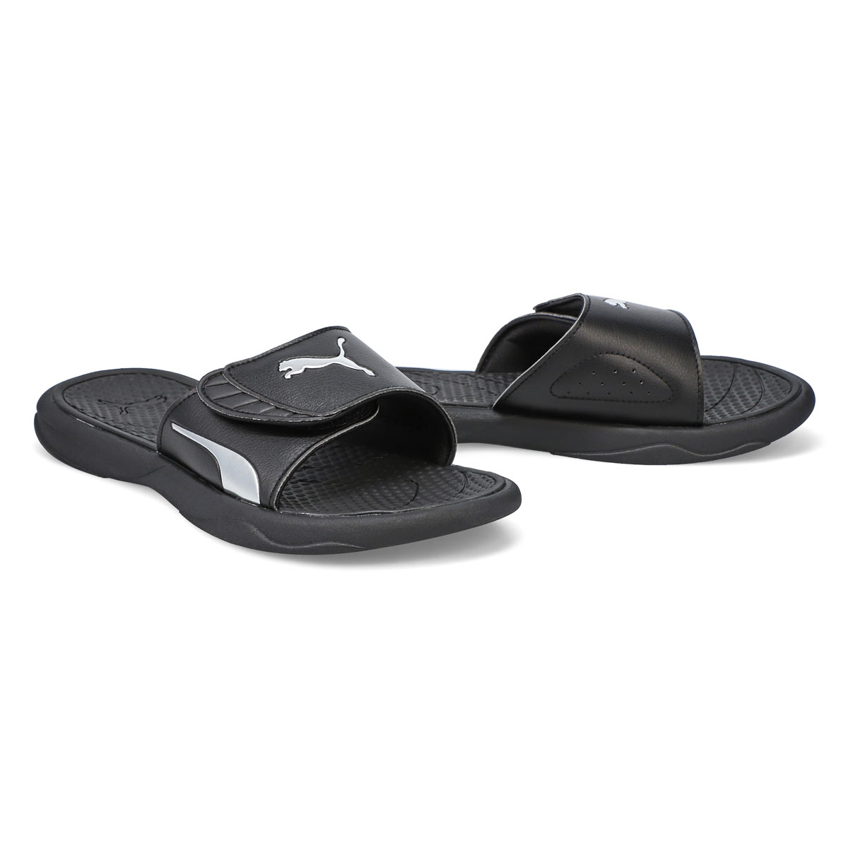 Puma Womens' Royal Cat Sandal - Black/Silver | SoftMoc.com