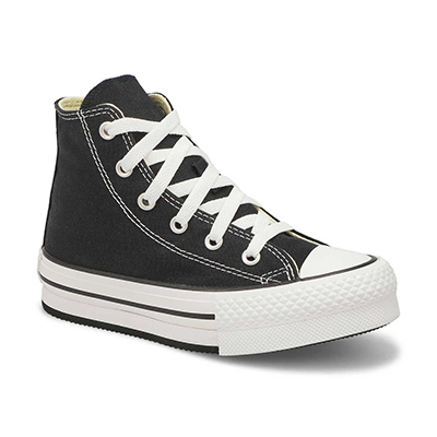 Grls Chuck Taylor All Star Platform Foundation Hi Top Sneaker - Black