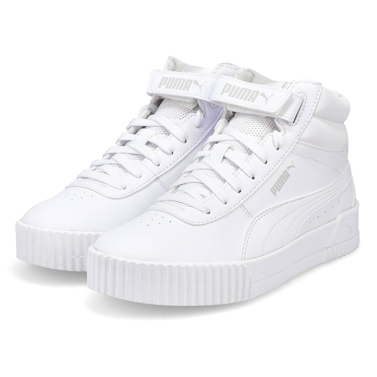 white puma carina sneakers