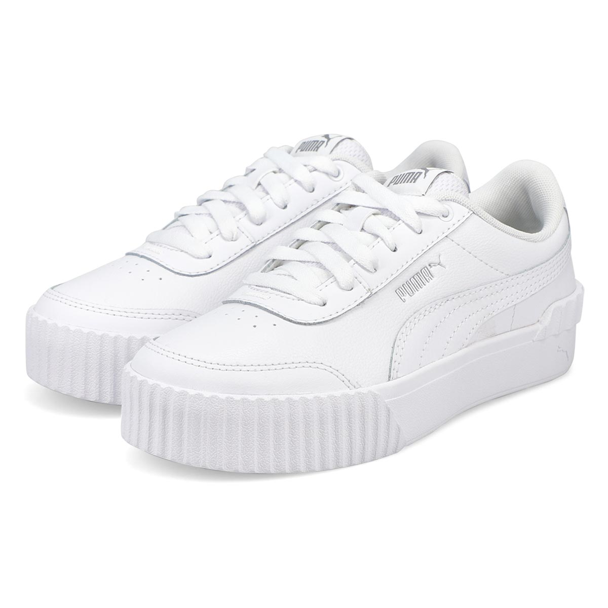 white puma carina sneakers