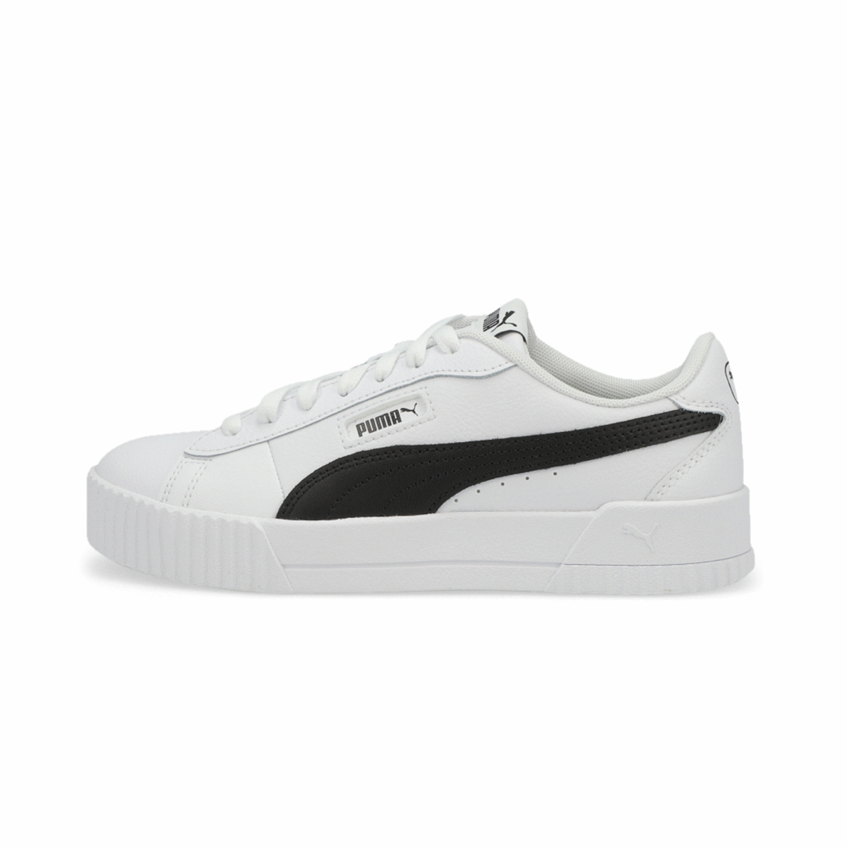 Puma Women's Carina Crew Sneaker - White /Bla | SoftMoc.com