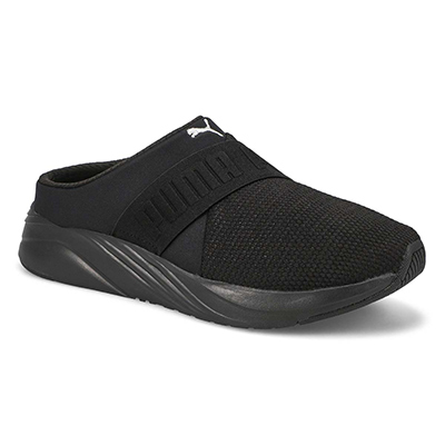 Lds Softride Ruby Mule Open Back Sneaker - Black