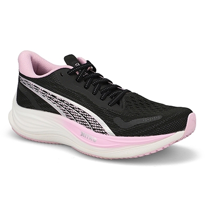 Lds Velocity Nitro 3 Lace up Performance Sneaker - Black/Silver/Grape Mist