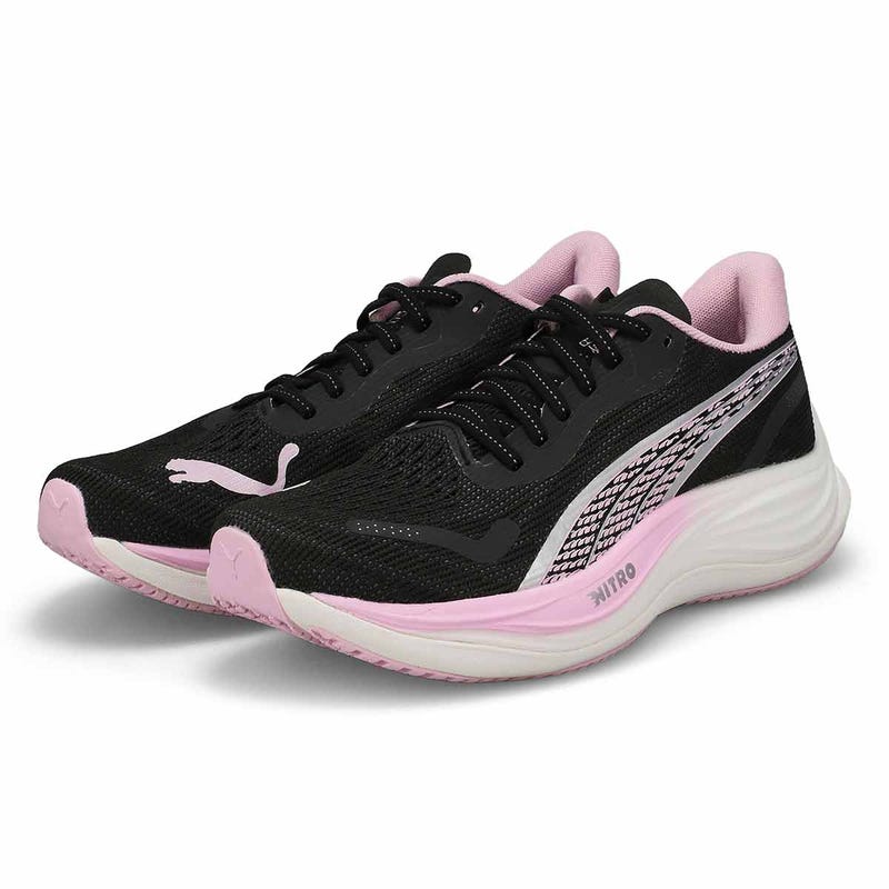 Women's Velocity Nitro 3 Lace up Performance Runner - Black/Silver/Grape Mist