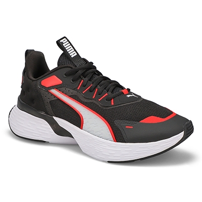 Mns Softride Sway Mesh Sneaker - Black/White/Red
