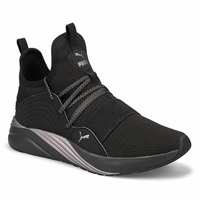 Lds Softride Sophia 2 Demi Slip On Sneaker - Black/Silver