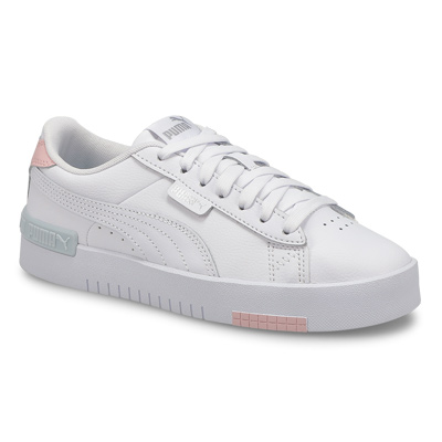 Lds Jada Lace Up Sneaker-White/White/Pnk
