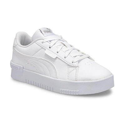 Grls Puma Jada PS Sneaker-White/Slvr