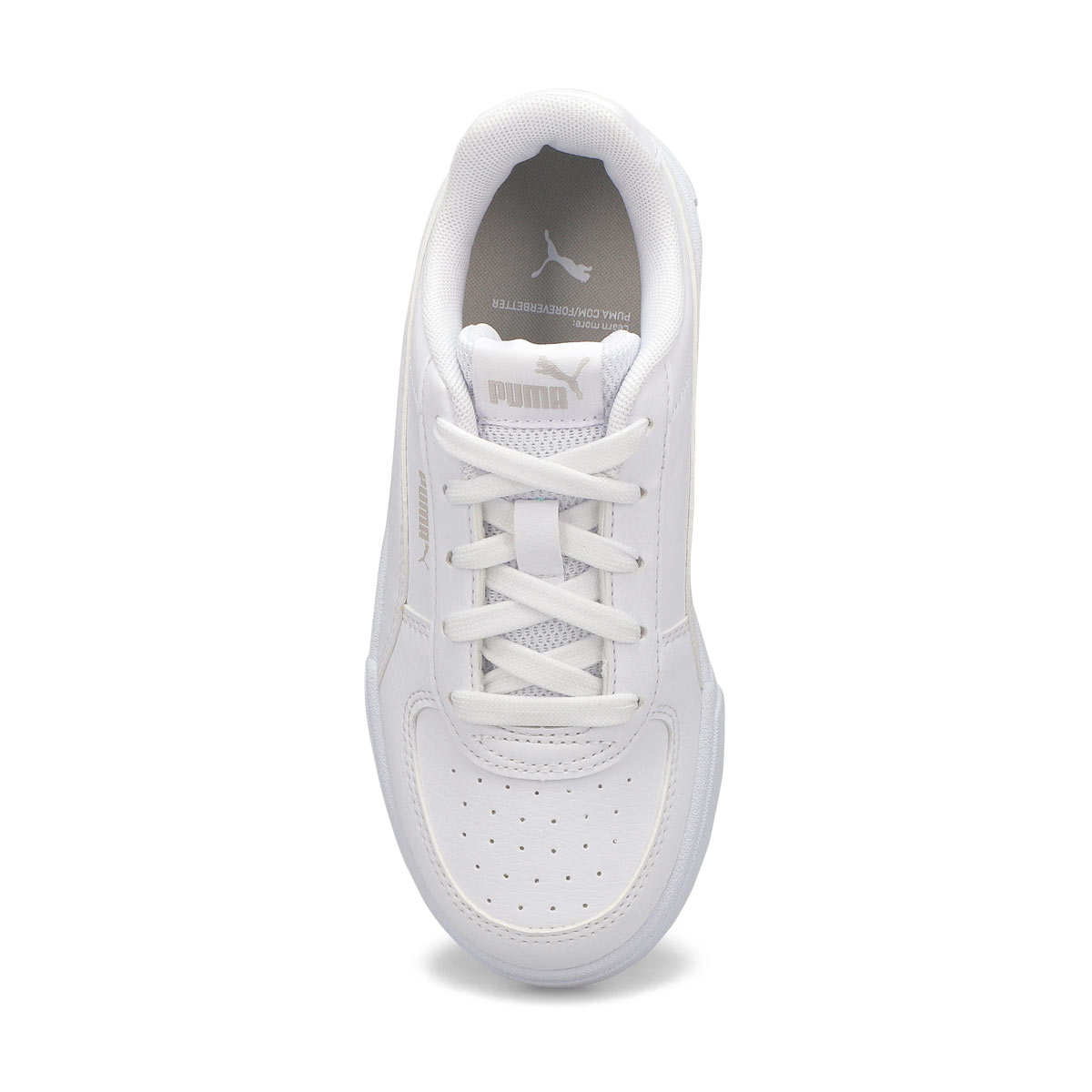 Puma Kids' Caven Jr PS Sneaker - White/Grey | SoftMoc.com