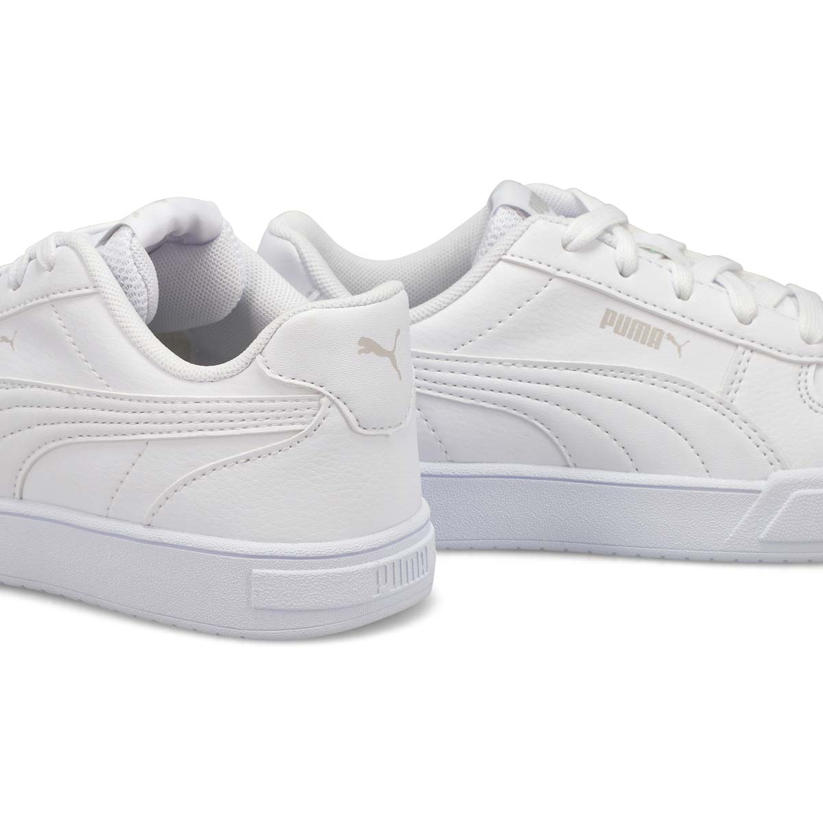 Puma Kids' Caven Jr PS Sneaker -White/Grey | SoftMoc.com