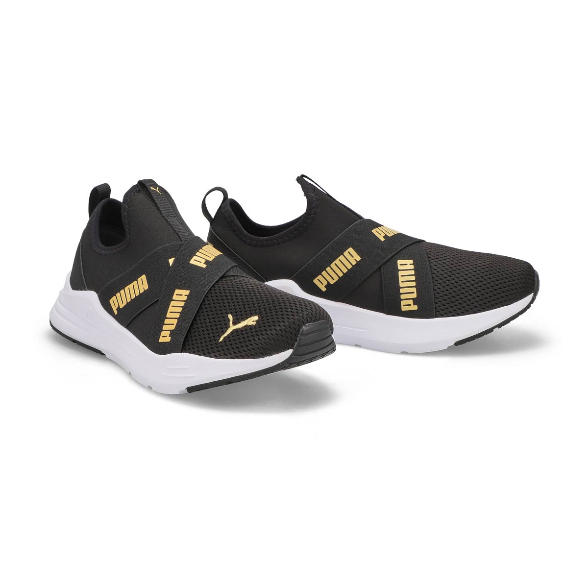 Girl's Puma Wired Slip On Sneaker - Black/Gold