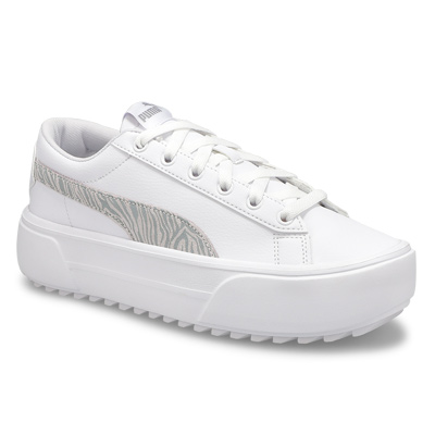 Lds Puma Kaia Tiger Lace Up Snkr-White