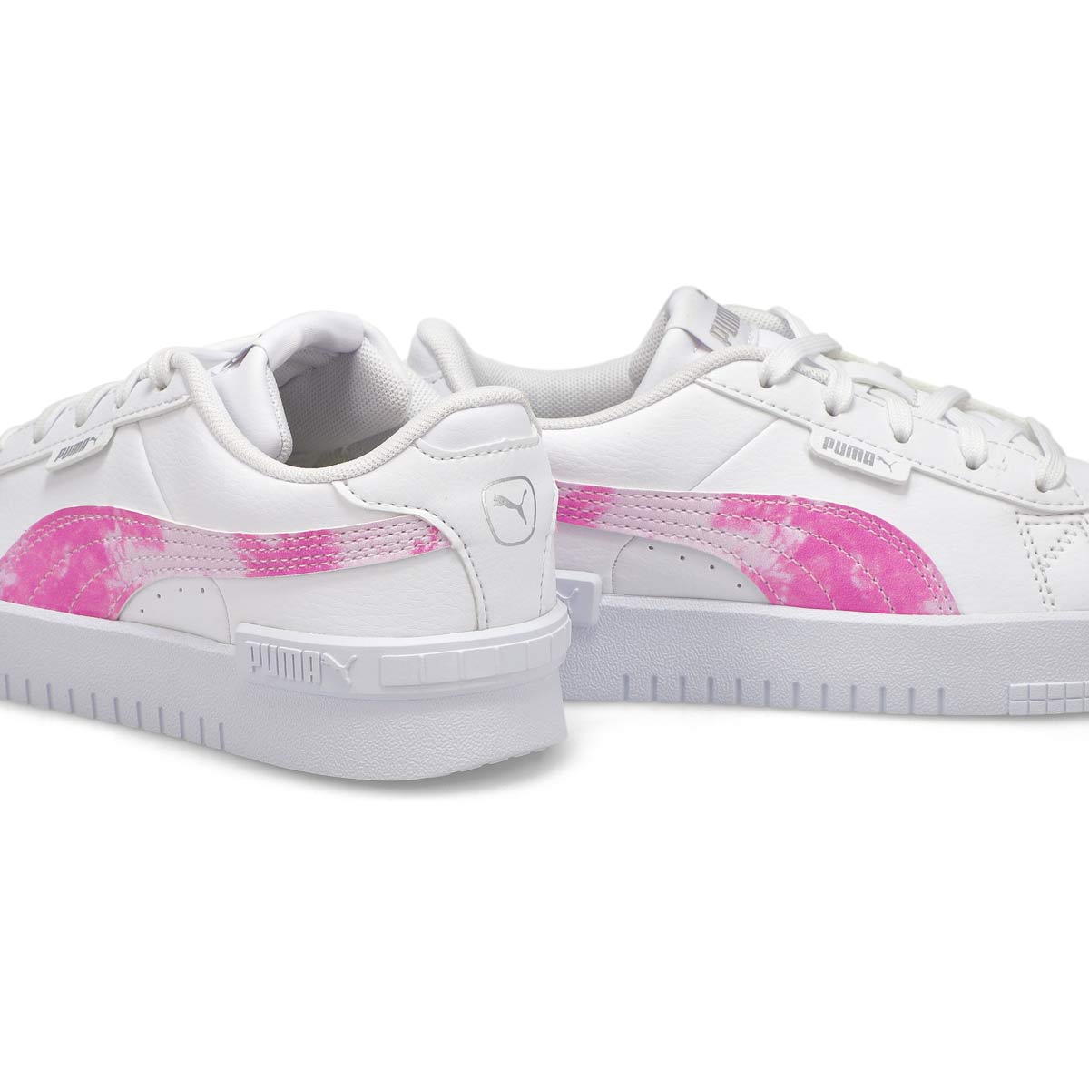 Girls' Puma Jada Bleach PS Sneaker - White/Pink