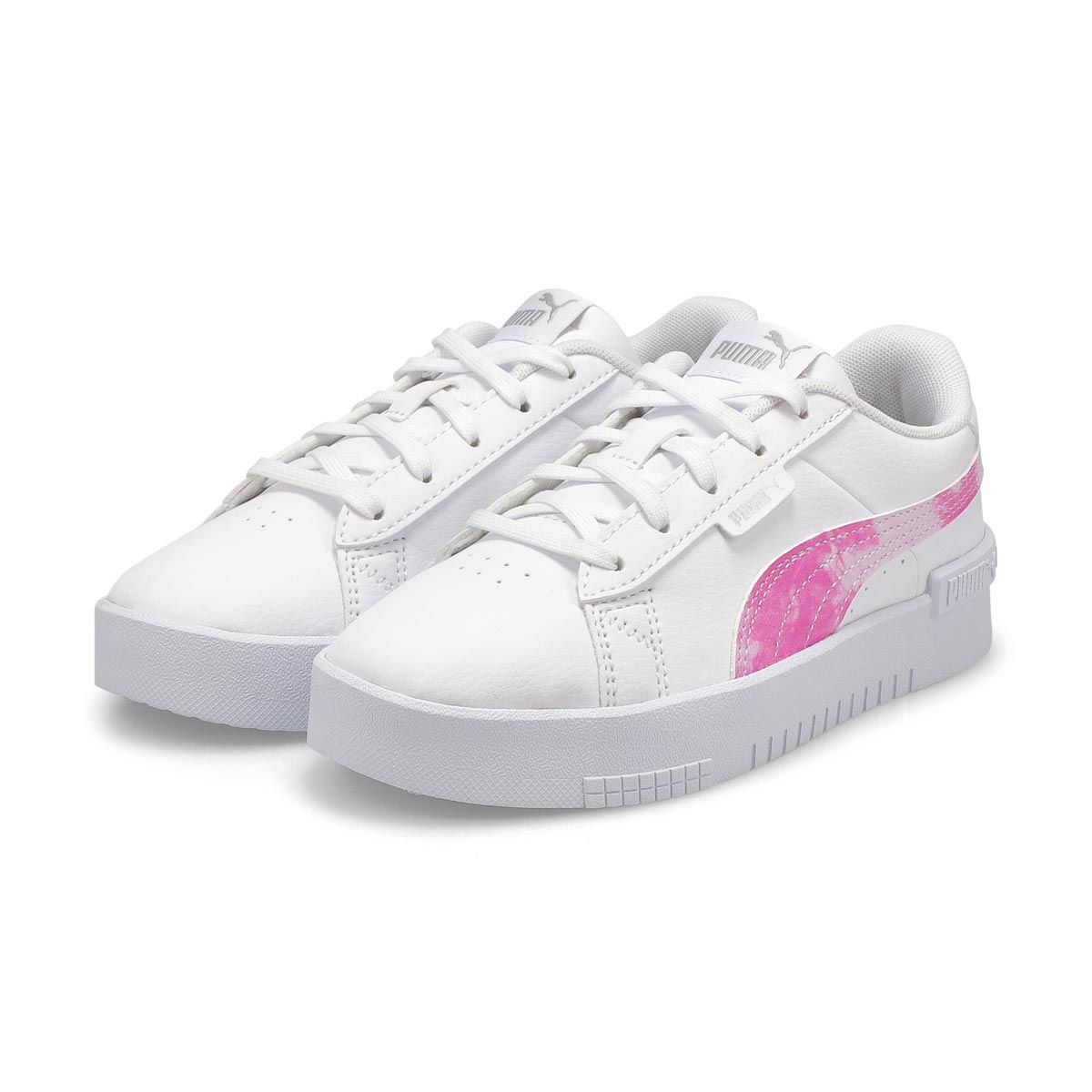 Girls' Puma Jada Bleach PS Sneaker - White/Pink