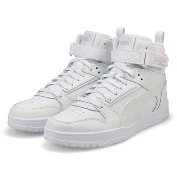 Men's RBD Game High Top Sneaker - White/White/Gold