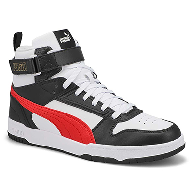 Puma Men's RBD Game Hi Top Sneaker - White/Re | SoftMoc.com