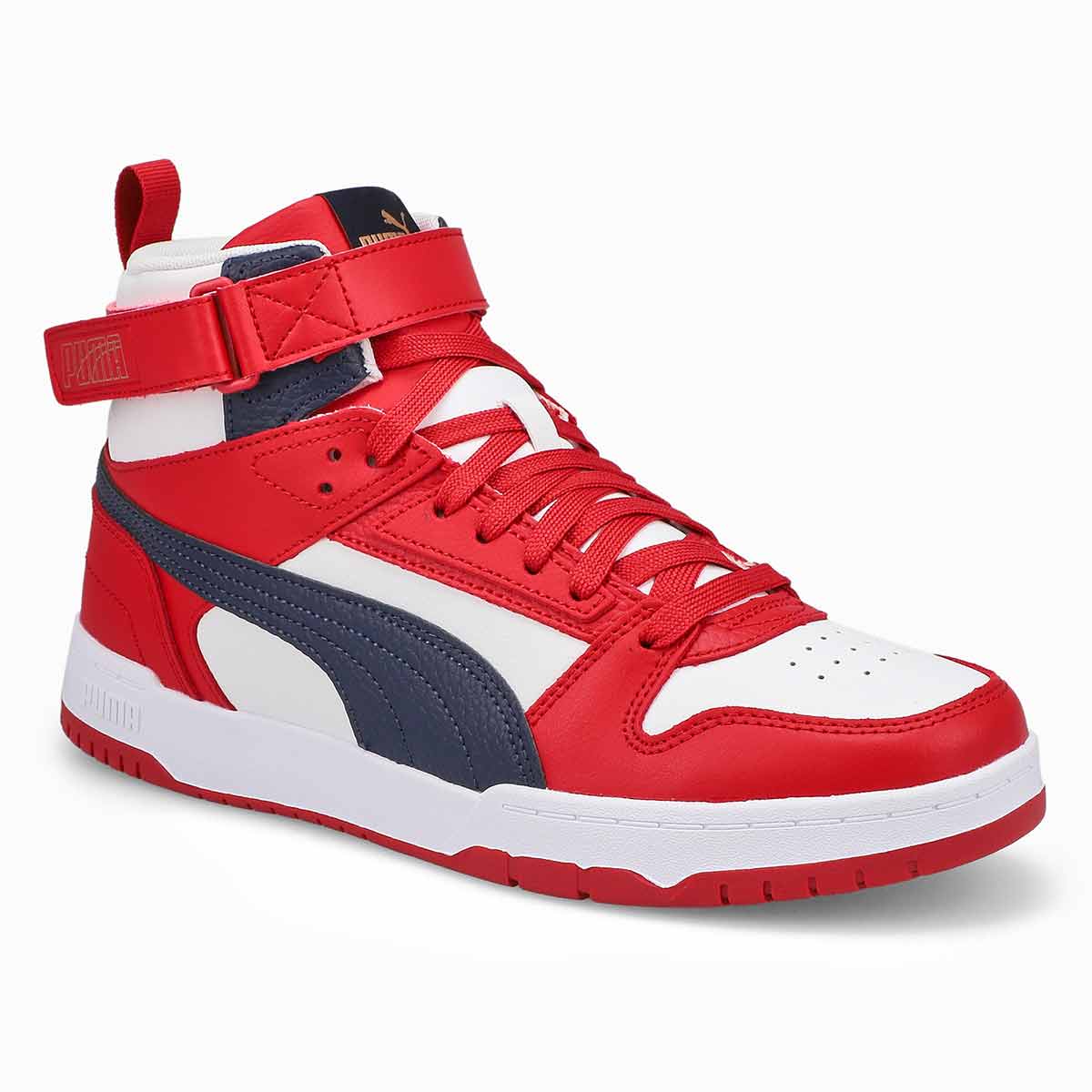 Puma Men's RBD Game Hi Top Sneaker - White/Re | SoftMoc.com