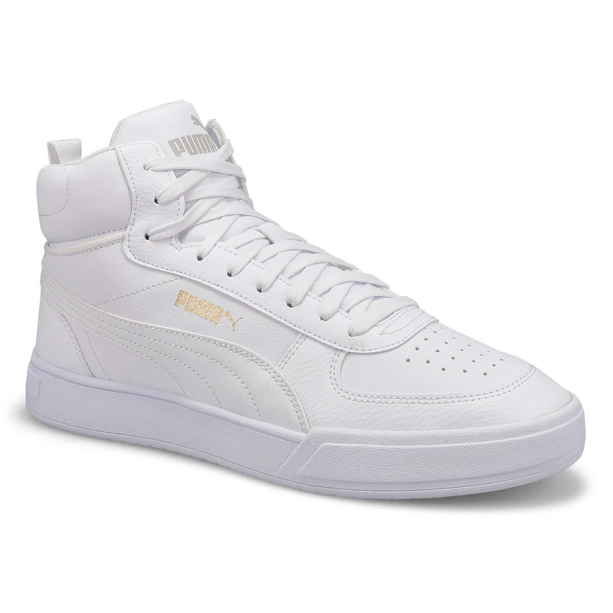Puma Men's Caven Mid Sneaker - White/Gold/Gre | SoftMoc.com