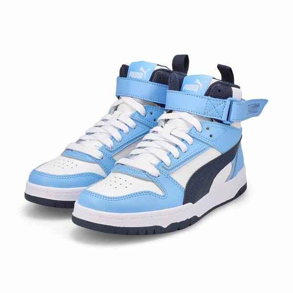 Kids'  RBD Game Jr High Top Sneaker - White/Navy/Light Blue