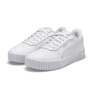 Girls' Carina 2.0 Jr Lace Up Sneaker - White/Silve
