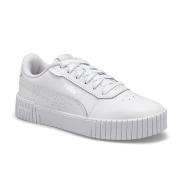 Girls' Carina 2.0 Jr Lace Up Sneaker - White/Silve