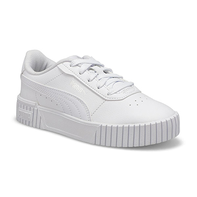 Grls Carina 2.0 PS Lace Up Sneaker - White/Silver