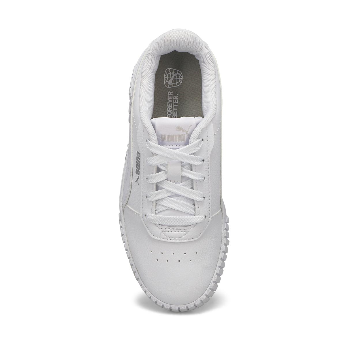 Girls' Carina 2.0 PS Lace Up Sneaker - White/Silver