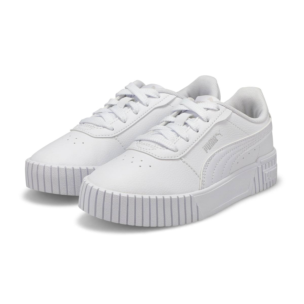 Girls' Carina 2.0 PS Lace Up Sneaker - White/Silver