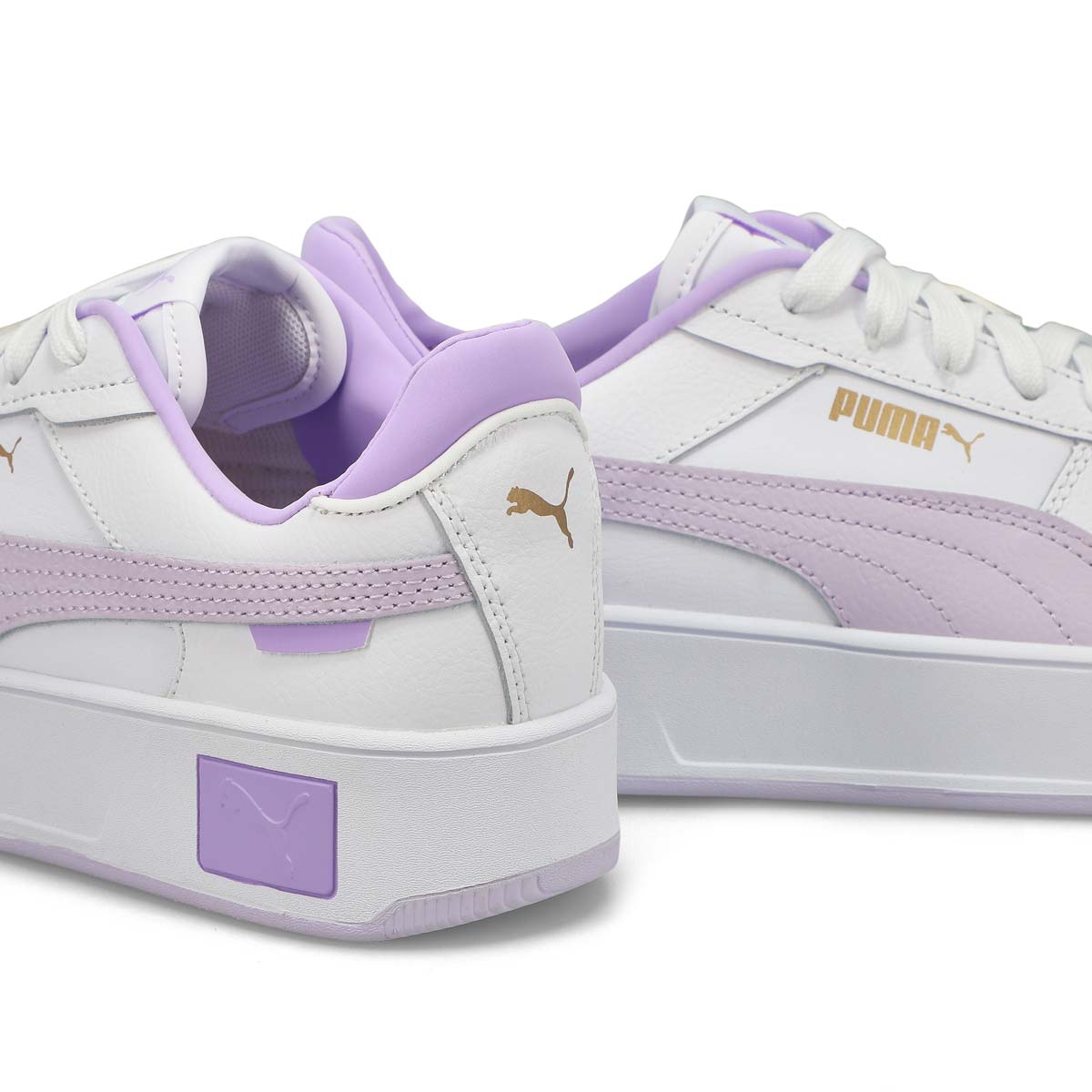 PUMA Women's Carina Street Sneaker, White White Gold