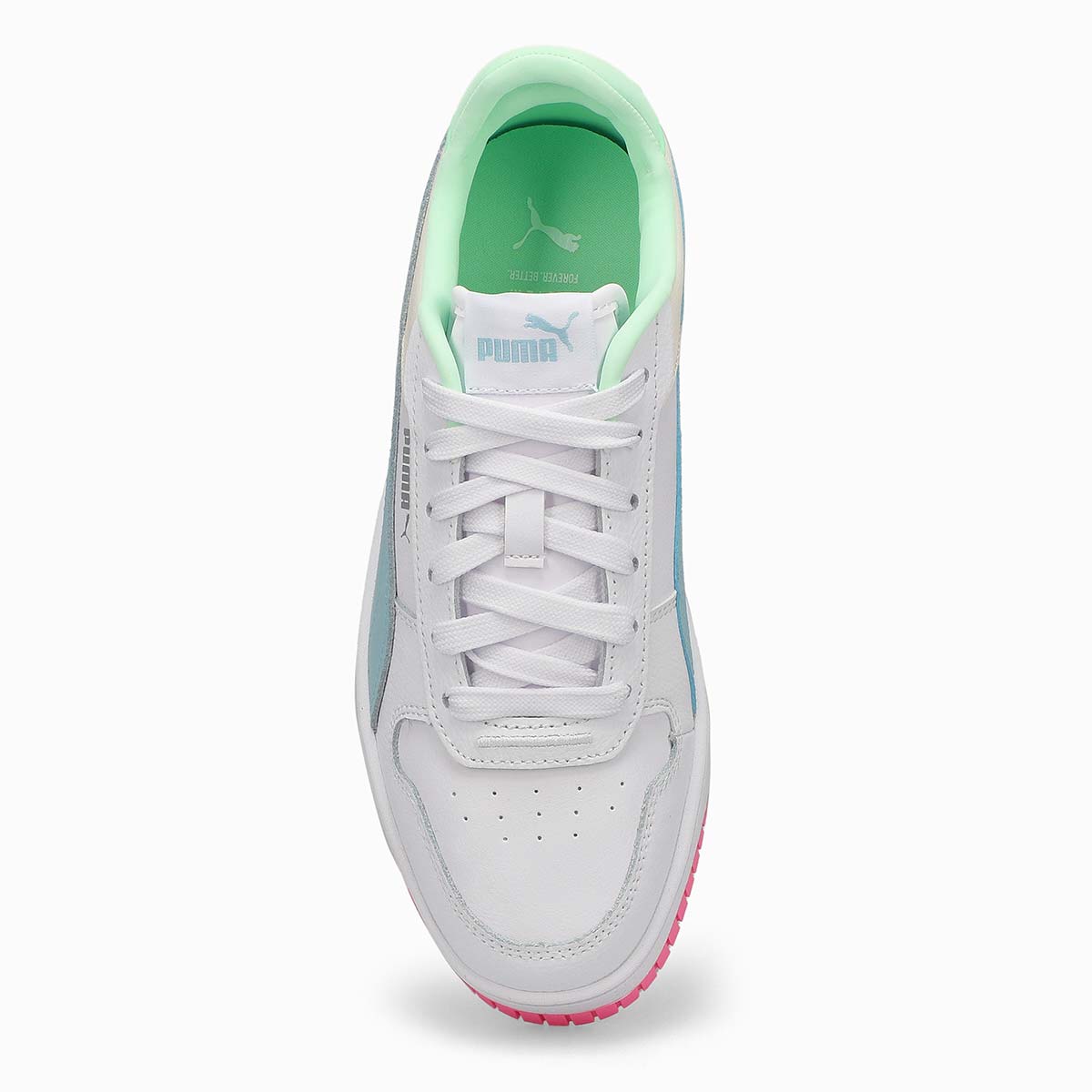 Women's Carina Street Sneaker -White/Turquoise/Silver