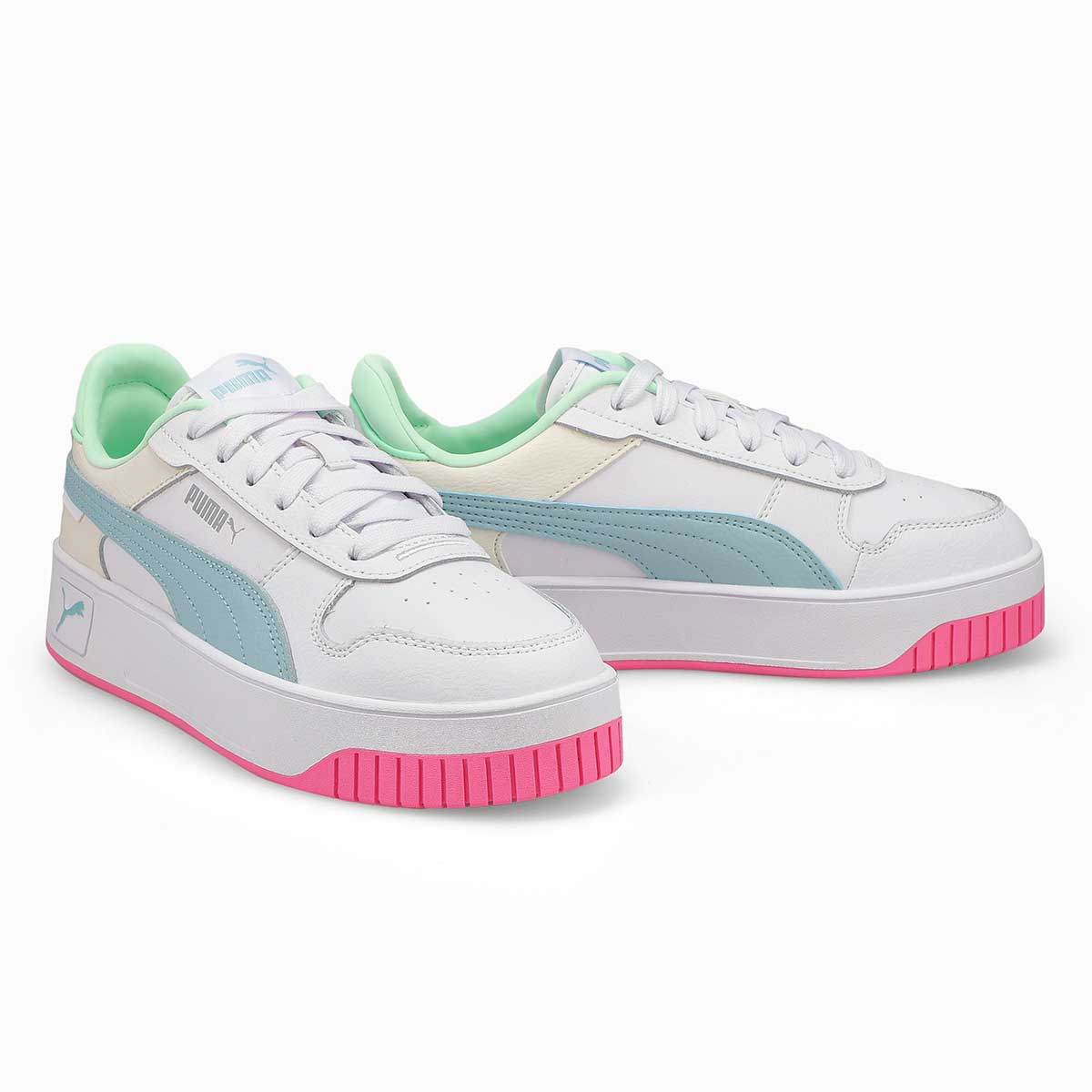 Women's Carina Street Sneaker -White/Turquoise/Silver