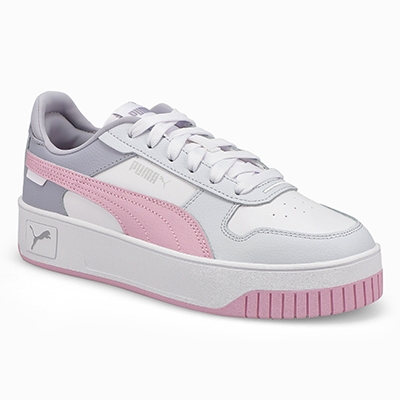 Puma Women's Carina Street Sneaker - White/Gr | SoftMoc.com