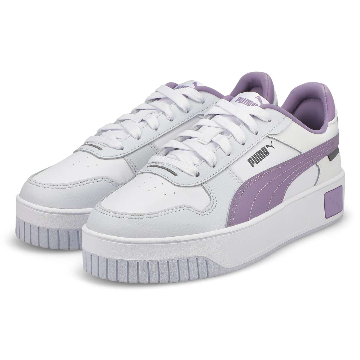 Women's  Carina Street Lace Up Sneaker - White/Pale Plum/Silver
