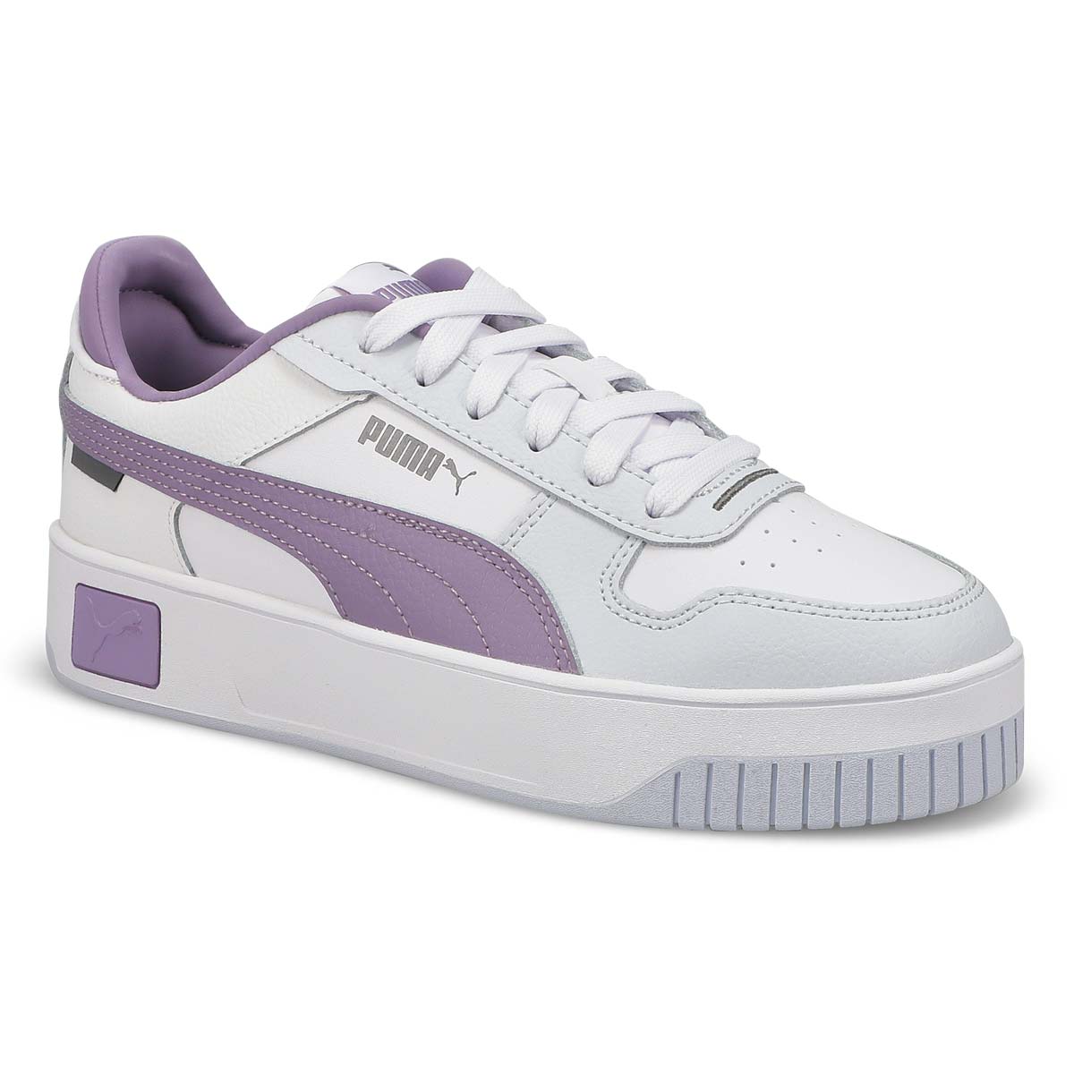 Women's  Carina Street Lace Up Sneaker - White/Pale Plum/Silver
