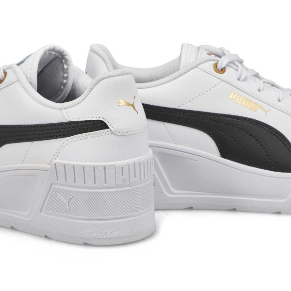 Baskets KARMEN WEDGE, blanc/noir/or, femmes