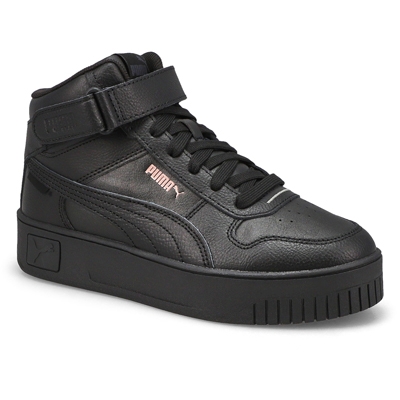 Lds Carina Street Mid Lace Up Sneaker - Black/Rose Gold