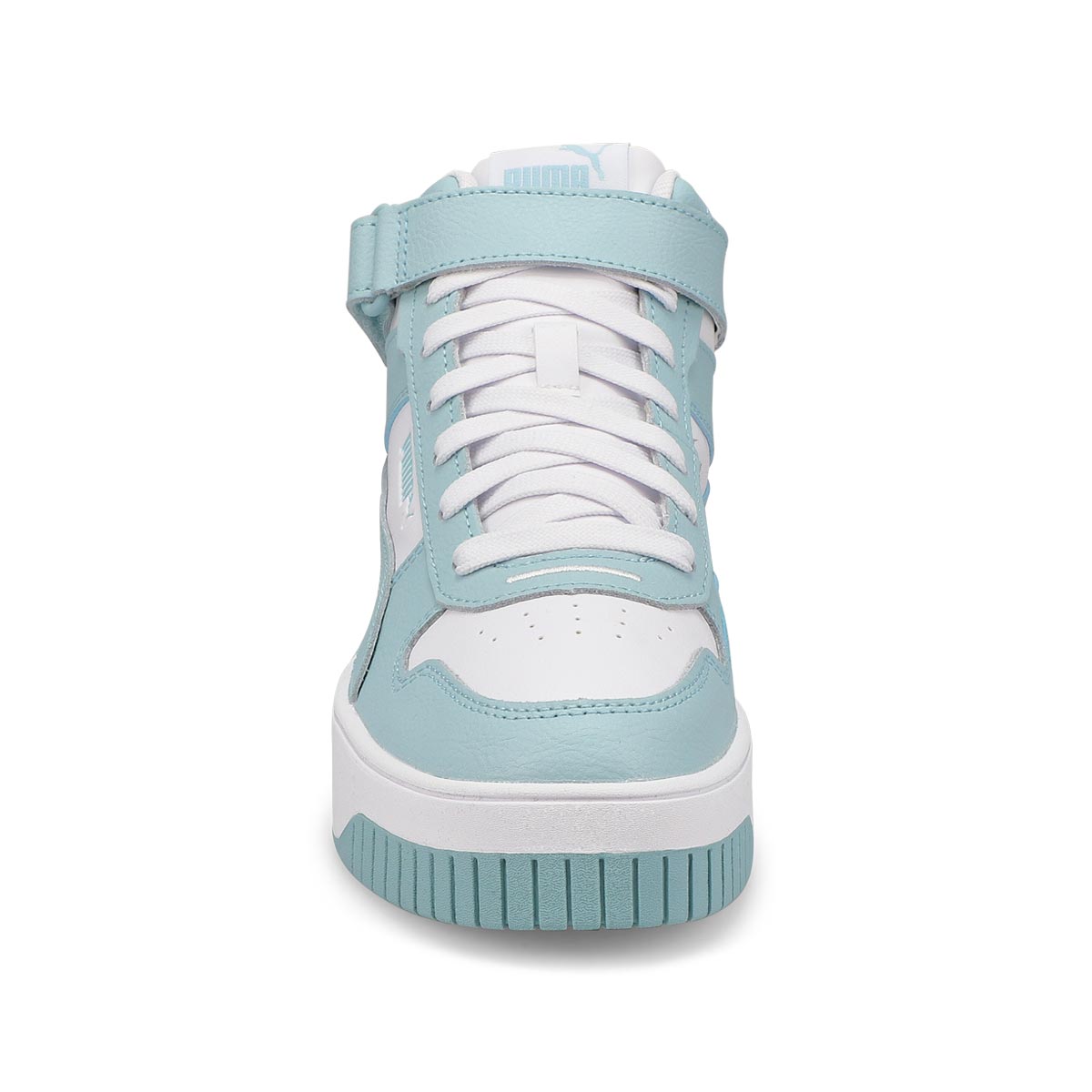 Women's Carina Street Mid Lace Up Sneaker- White/Turquoise