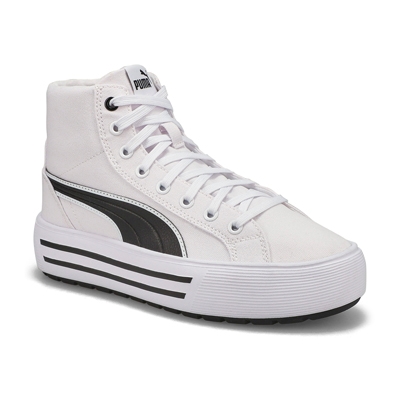 Espad. pltfrme Kaia 2.0 Mid Jr, blc/nr, fille