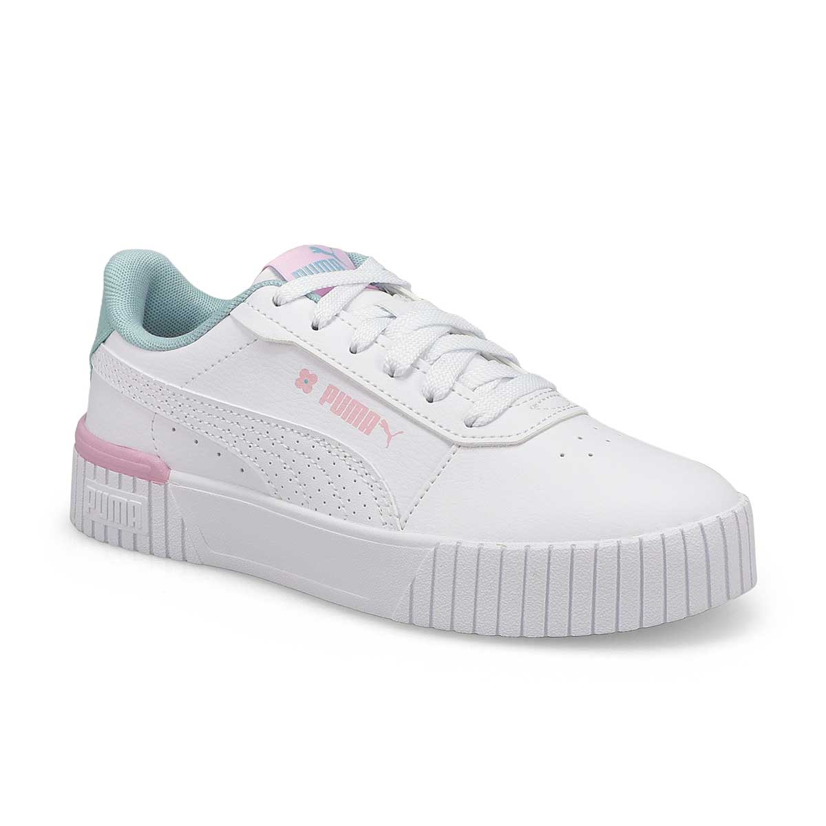 Girls' Carina 2.0 Tropical Jr Sneaker - White/Turq