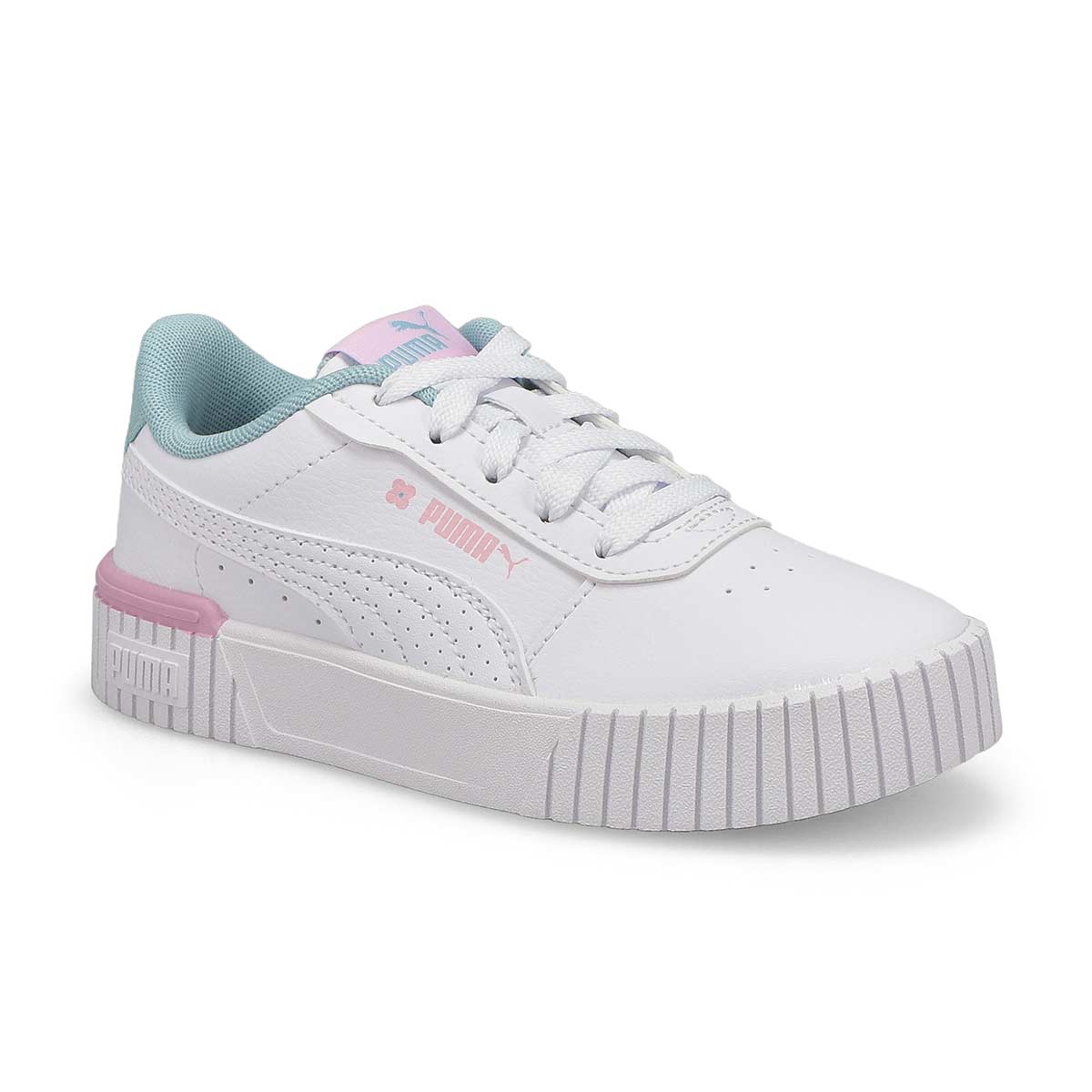 Girls'  Carina 2.0 Tropical Ps Sneaker - White/Turquoise/Grape
