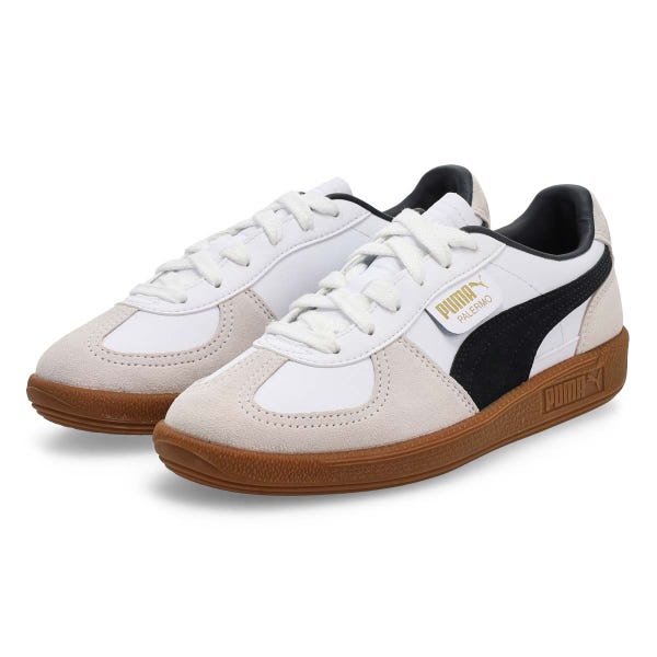Kids'  Palermo Lace Up Sneaker - Puma White/Vapor Gray/Gum